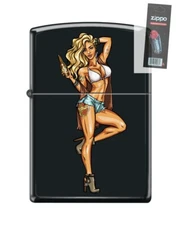 Zippo 82105 bikini top woman girl tattoos Lighter + FLINT PACK