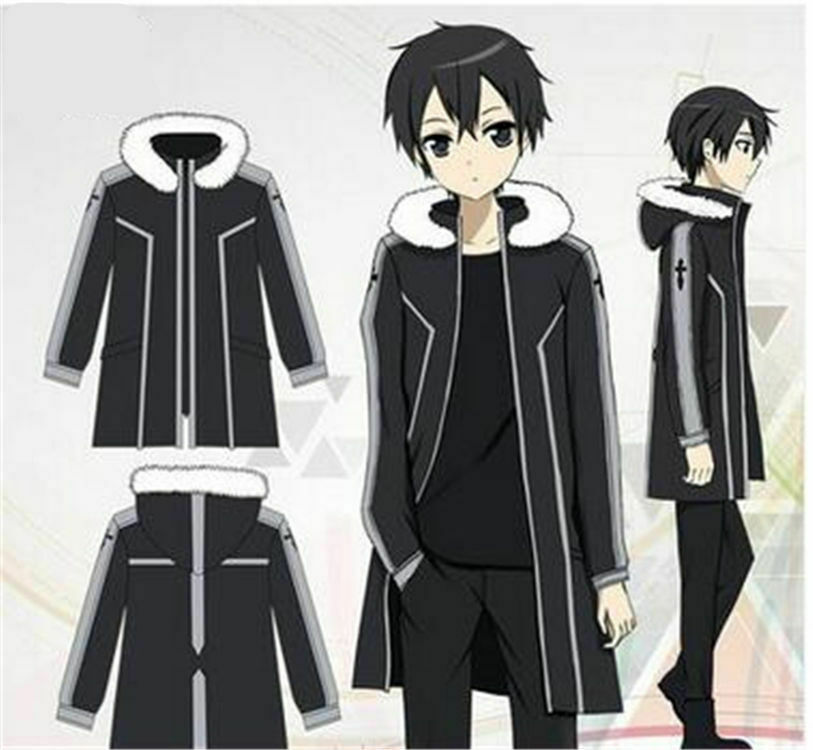 Sao Sword Art Online Kirito Kazuto Kirigaya Fleece Coat Jacket