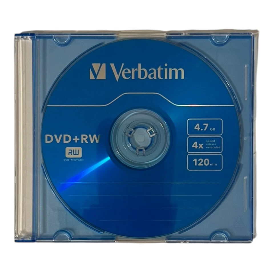 Verbatim DVD+ RW Rohling 5 Farben 4,7 GB 120min 1 Stück Neu & Unbenutzt - Bild 3 von 4