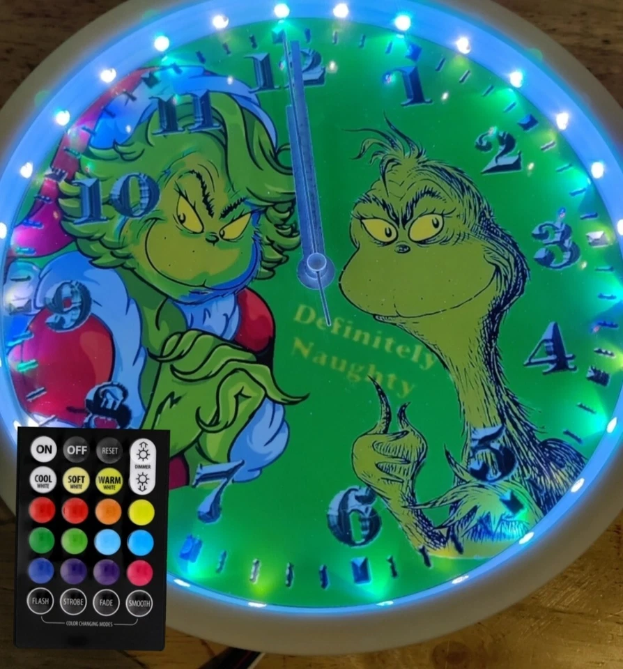 Grinch RGB Led Clock - Image 4 of 4