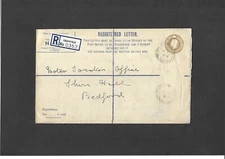 Stationery KGVI 51/2d Registered Envelope size H CRANFIELD BLETCHLEY BUCKS RP59