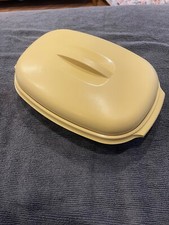 Vintage Tupperware Oval Steamer (no insert) Rice Harvest Gold Microwavable
