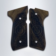 KSD Brand Beretta 92FS, 92A1, 92G, 92D, 96, M9 Compatible Walnut Grips Floral
