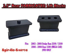 2.5 Fab Steel Rear Lift Blocks For 03-08 Dodge Ram 2500 3500 1500 Mega Cab