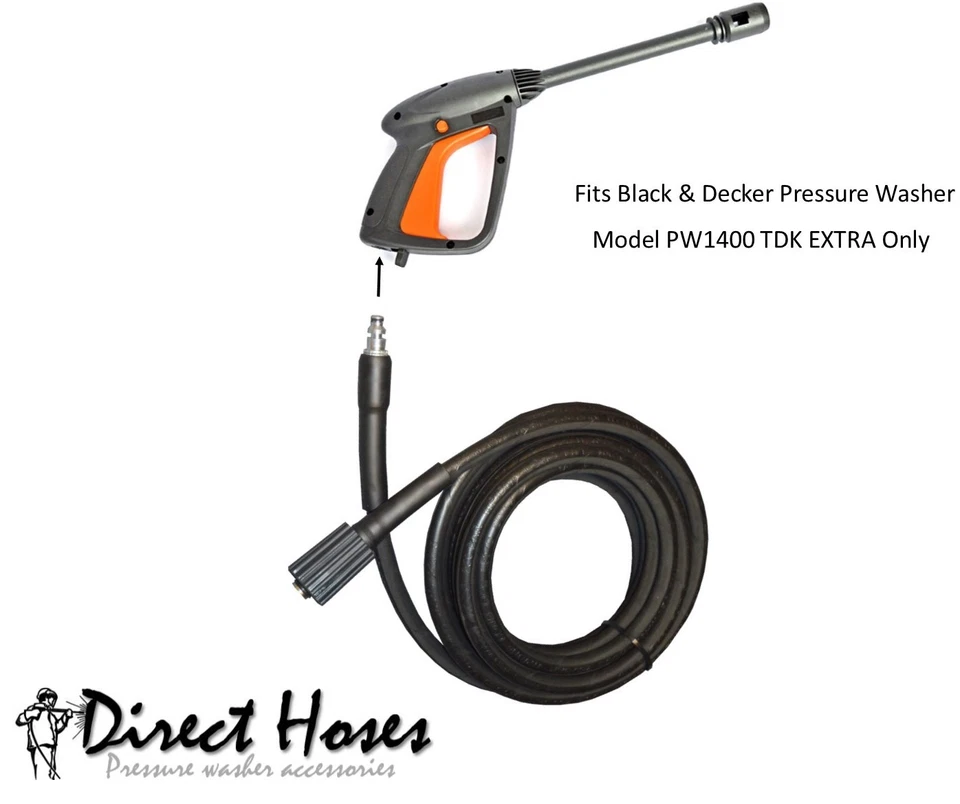 DIRETHOSES FLEXIWASH BLACK Manguera de repuesto para lavadora a presión Black & Decker PW1400 TDK EXTRA 5/10/15/20 Mts