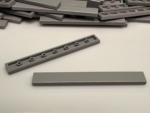 LEGO Smooth Tile Light, Dark, Bluish Grey 1x2 1x3 1x4 1x6 1x8 2x2 2x4, 10 Pieces - Picture 15 of 19