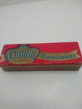 Vintage CROWN Dominoes by HALSAM No. 220 Double Six Dominoes - Made in USA