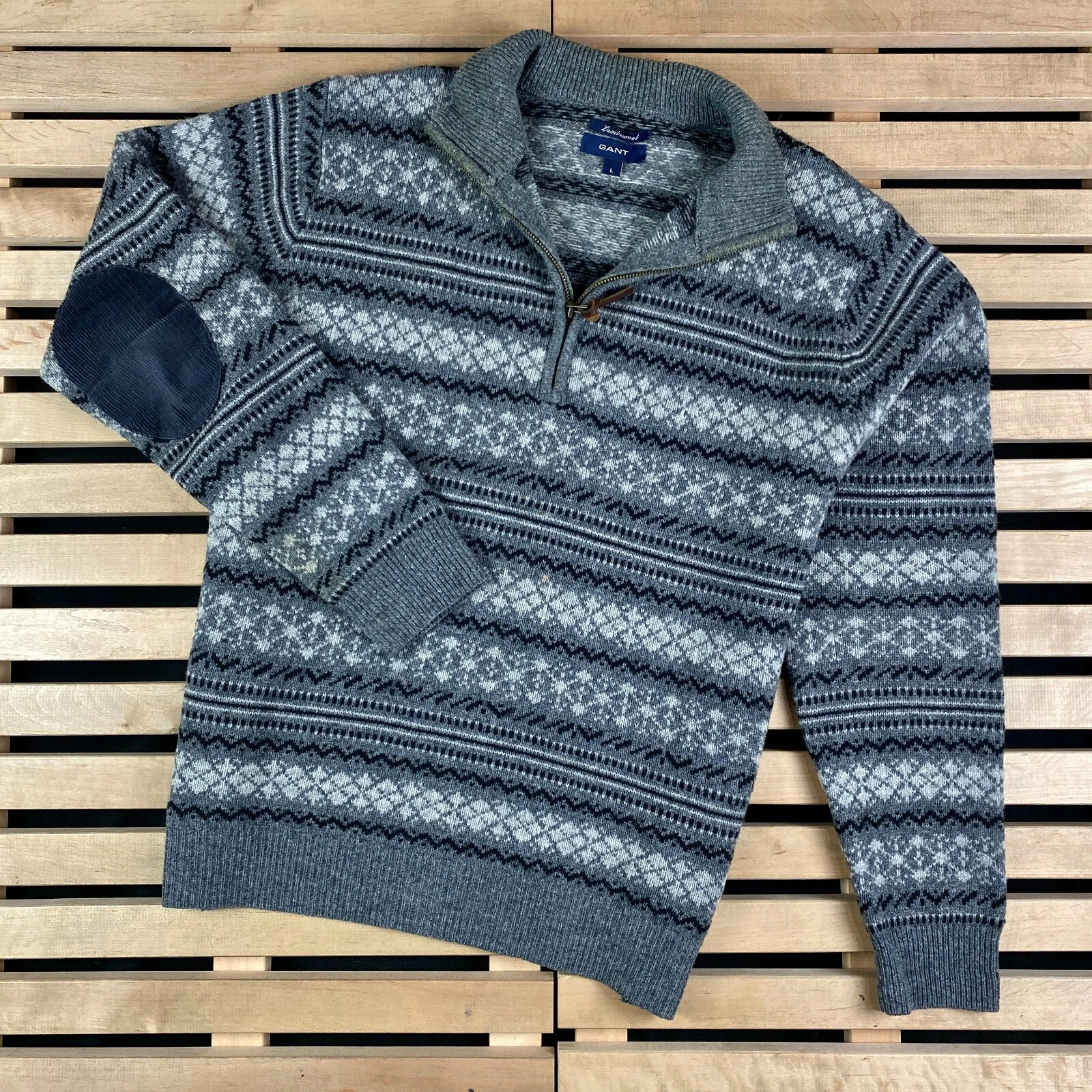 Mens Wool Sweater Pullover Gant Size L