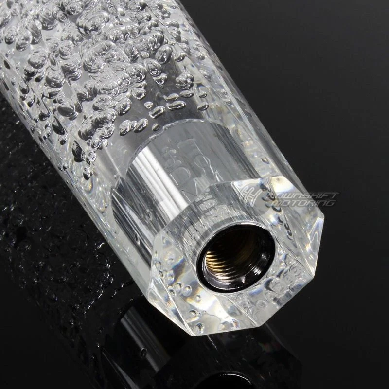 Perilla de cambio manual de burbujas de cristal diamante JDM VIP 150 mm transparente para Mitsubishi Foto 4 de 4