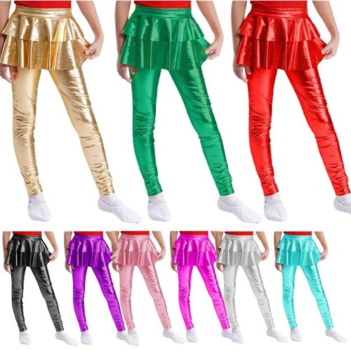 Kids Girls Tights Yoga Trousers Party Pants Athletic Dancewear Sumba Costume - Picture 2 of 64