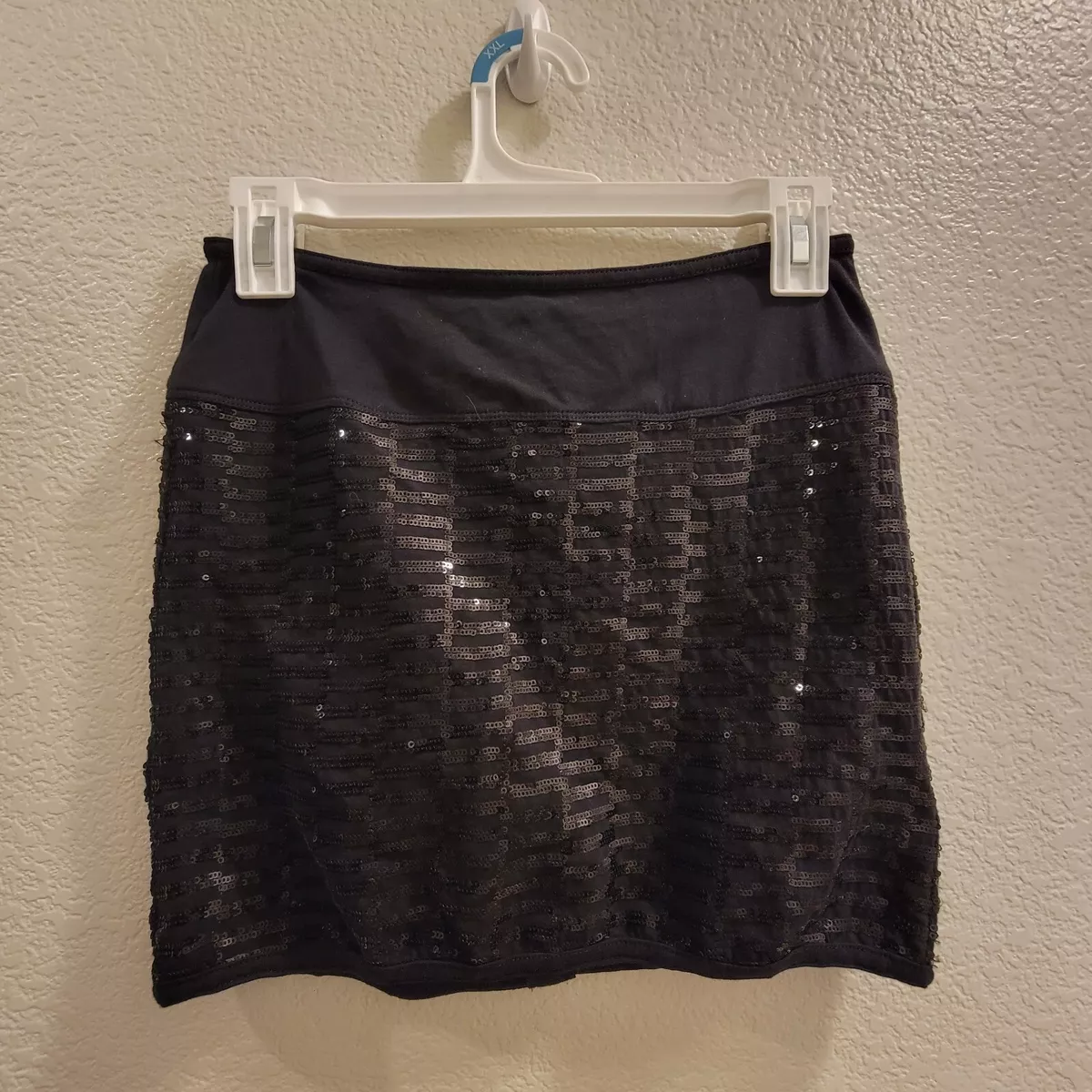 Black sequin shop pencil mini skirt