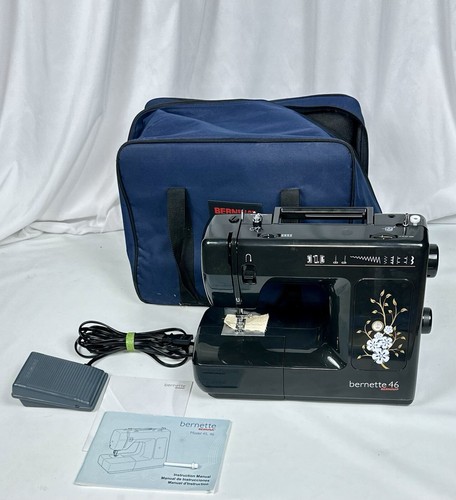 Bernina Bernette Model 46 Sewing Machine Blk Instruction Book Canvas Travel Bag - Picture 3 of 11
