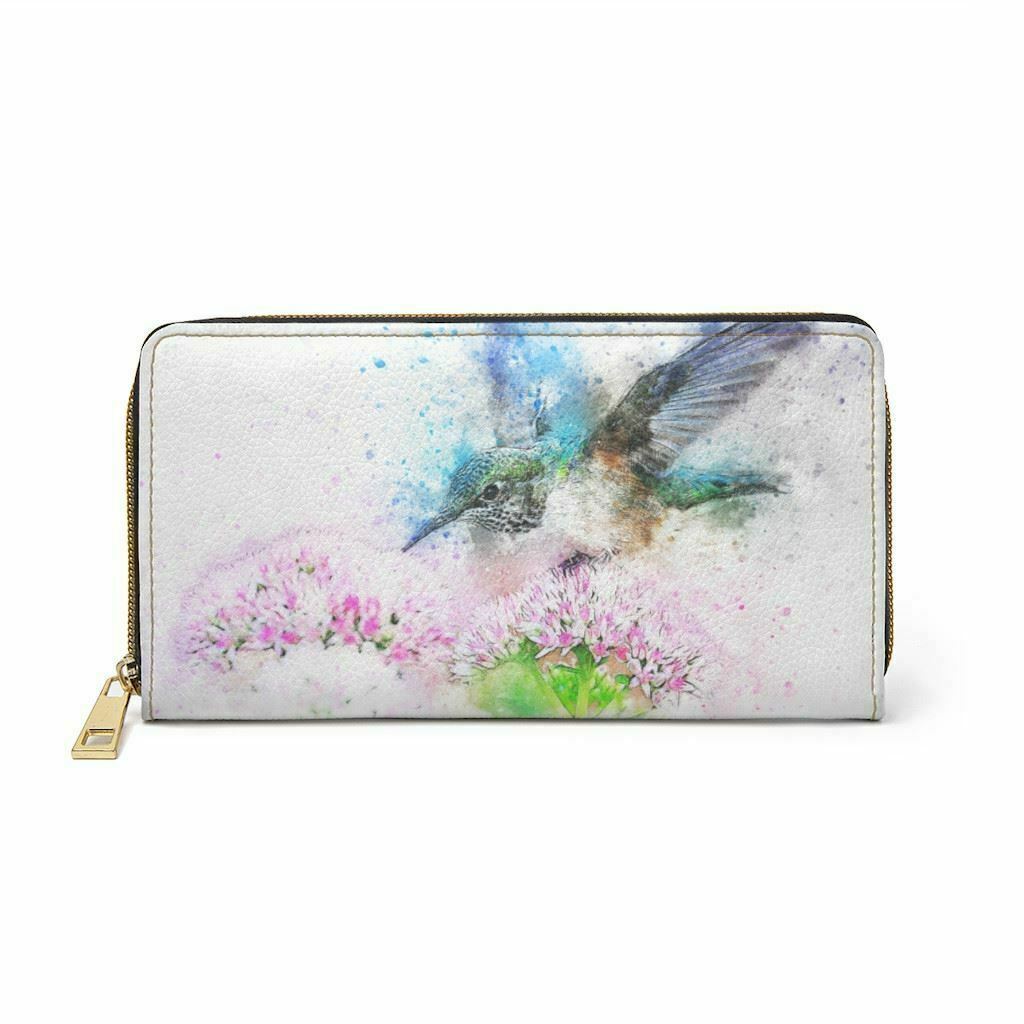 Hummingbird Faux Leather Zipper Wallet-Women Wallet-Wallets For Women