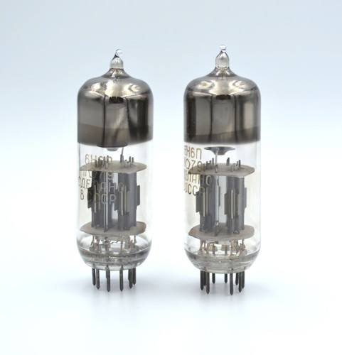 Paire De Tubes NEVZ 6N6P / ECC99 – Grille Dorée Soviétique – NOS 1986 – Fabriqué En Russie