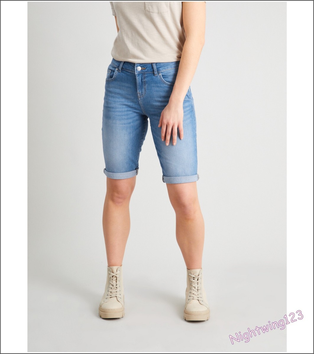 【BAON】[unisex] Mitt Washing Bermuda Denim Pants TU Size 12 Blue Mid Denim Bermuda Shorts Longer Length Above