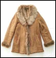 Higgs Leathers Nicola Ladies Fawn Mist Toscana Shearling Jacket Size 42"