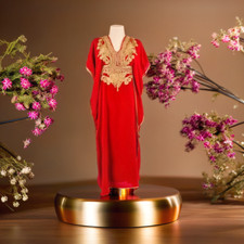 Embroidered handmade Traditional Moroccan Kaftan Dress - Gandoura