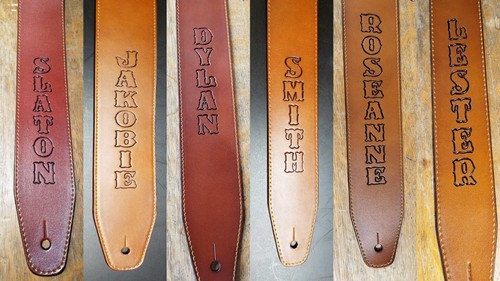 Cinturino basso chitarra in vera pelle largo 2,5"". personalizzato. lavorazione superiore - Foto 14 di 14