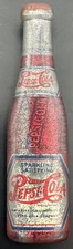 Vintage Pepsi Cola Metal Litho Bottle Opener Double Dot Bottle Shaped