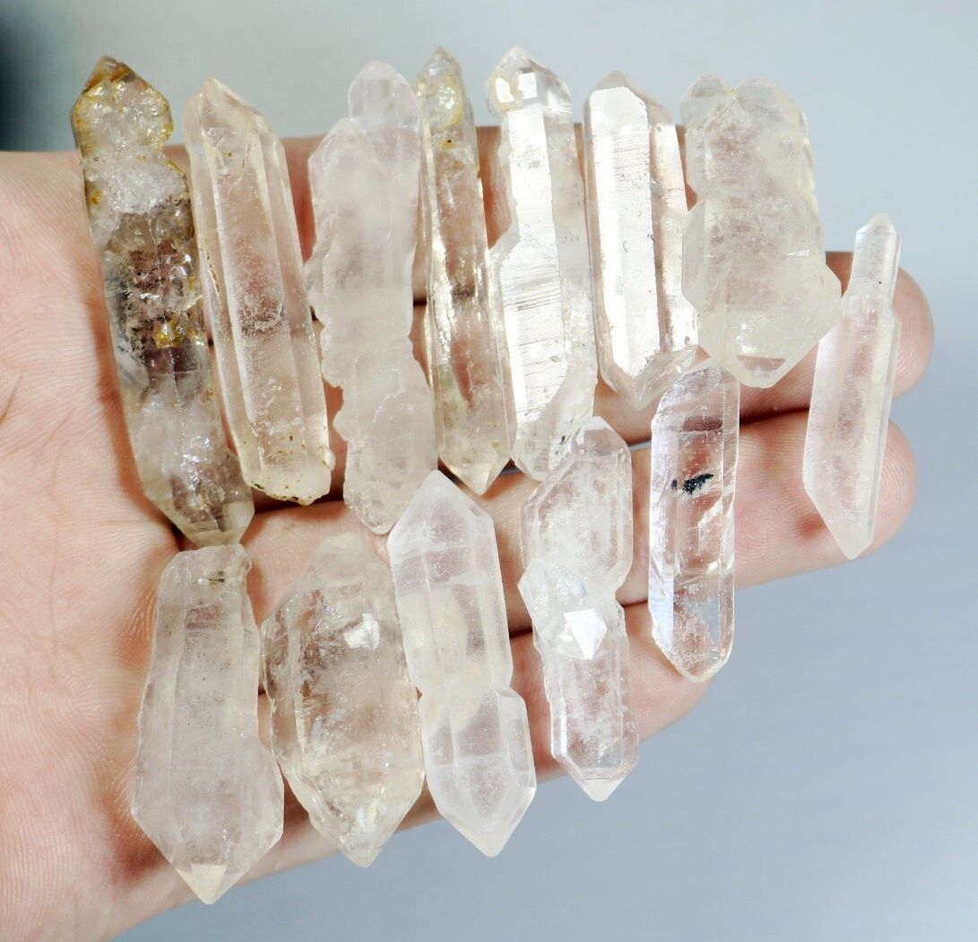 13pcs Natural Unique Skeletal Elestial Quartz Crystal Point Mineral Specimen