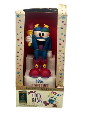 NRFB 1996 Atlanta Olympic Games Coin Bank Mascot Izzy - Vinyl 8'' (S2)