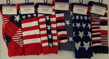 PATRIOTIC SOCKS Red White Blue Men s Size 10-13 1 Pair/Pk, SELECT: Design