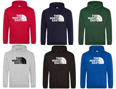 KINDER NORTH EAST North Face inspiriert HOODIE NEWCASTLE DURHAM ETC GRÖSSE 3-4 BIS 12-13