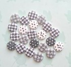 Black & White Pattern Wooden Buttons, 2-Hole Flatback, Crafts, Sewing UK Seller