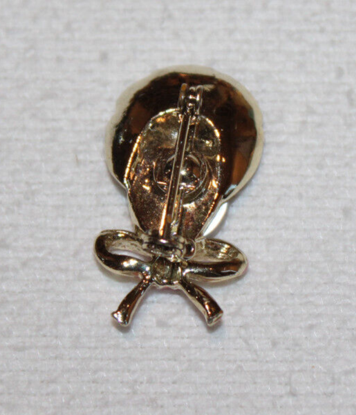 vintage pink button girl brooch pin silver tone eBay