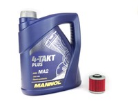 MotoröL ÖLfilter HF145 Set 10W40 4Liter FüR Yamaha XC 180 Cygnus XC180 1983-1984