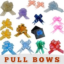 50 LARGE 30mm Ribbon Bow assorted color easy pull flower ribbon party decoration