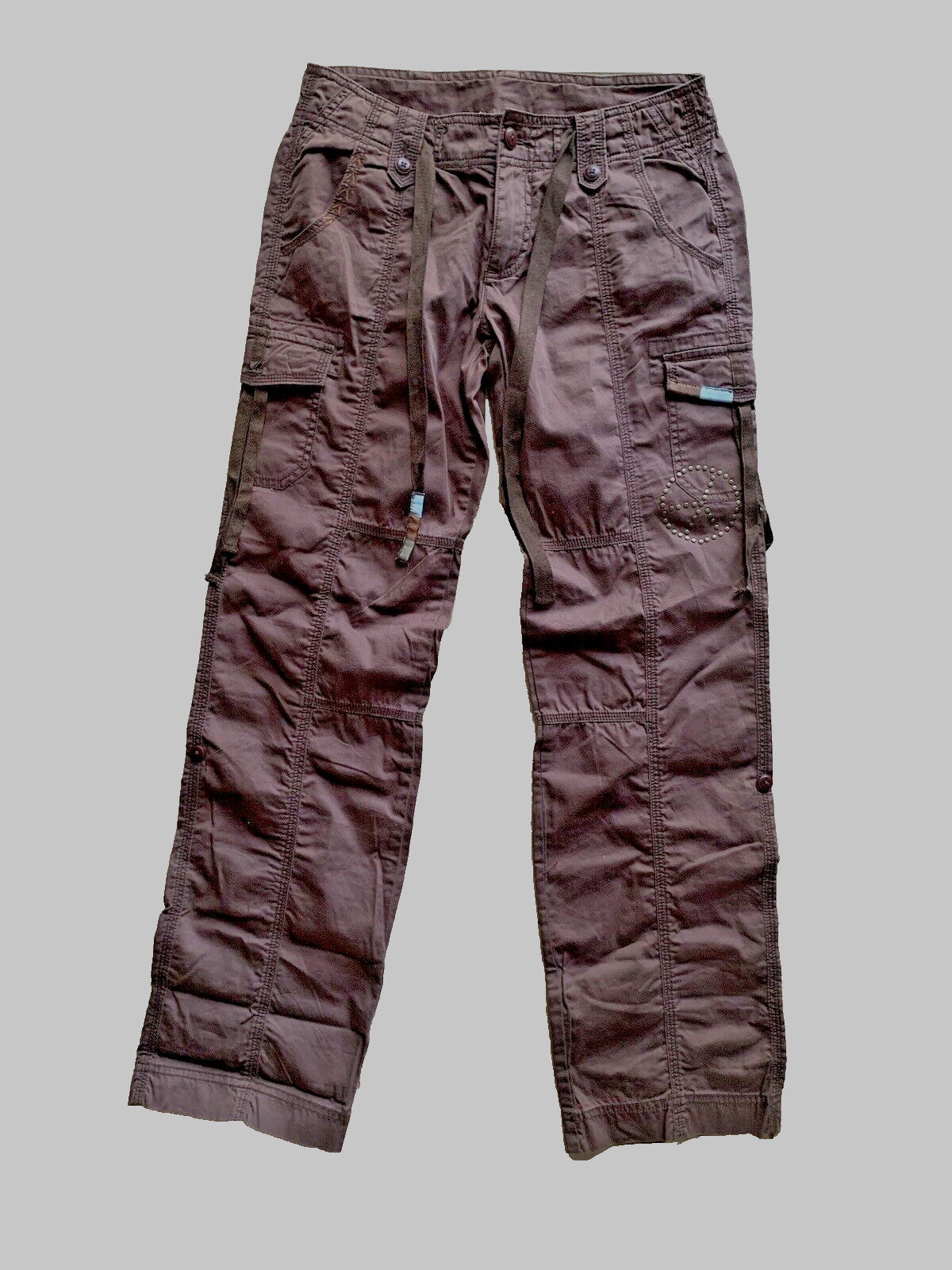 Vintage Y2K Rue 21 Cargo Pants Studded Wide Leg Dune … - Gem
