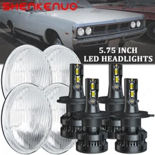 4Pcs 5.75" inch Round White LED Headlight High-Low Beam for Jaguar XJ6 XJS XJ12