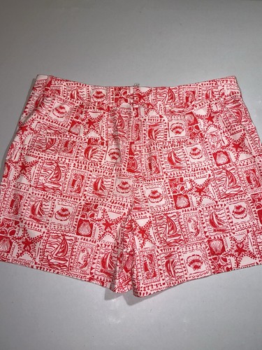Lilly Pulitzer NWT 5" Gretchen High Rise Shorts Red Seaside Harbour $78 Size 14 - Picture 12 of 24