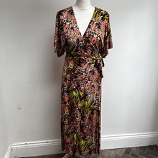 Whistles Wrap Dress Size 8 Fern Print Floral Pattern Jersey Spring New RRP £99