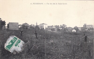 Antique postcard HERAULT PUIMISSON 6 view of the coast of St-Geniès stamped 1915