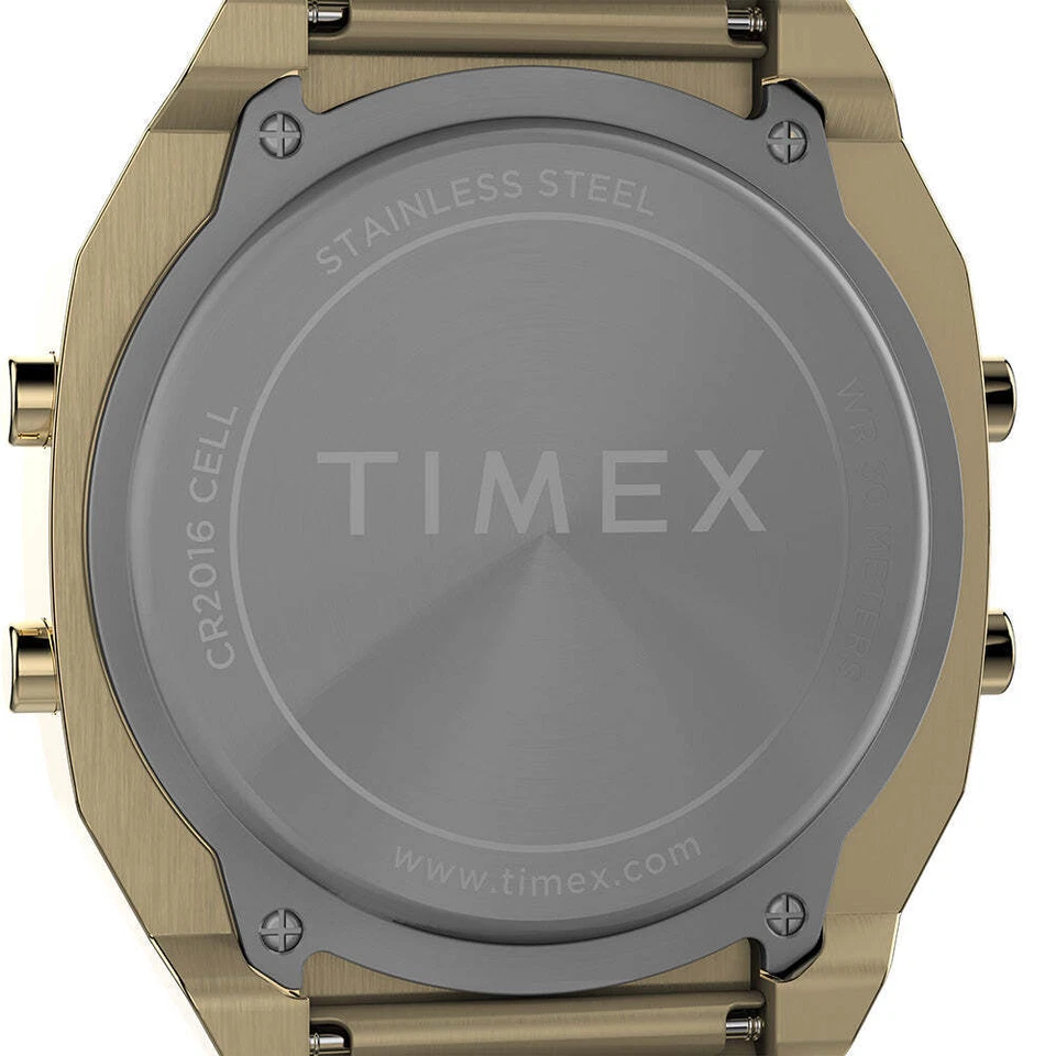 Orologio TIMEX T80 TW2V74300 Bracciale Acciaio Digitale Gold Dorato VINTAGE - Immagine 3 di 4