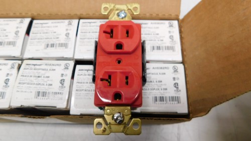 9 pcs-COOPER AH5362RD 20A 125V Premium Industrial Grade Duplex Receptacle 5-20R - Picture 2 of 4
