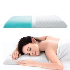 Thin Memory Foam Pillow  Low Profile Pillow  Thin Pillow for Stomach Sleepe...