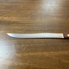 Vtg Stainless Waverly Edge Serrated Carving Knife 8" Blade Wooden Handle USA — photo 3