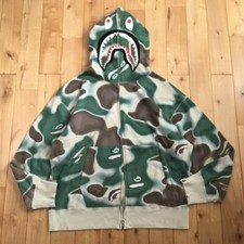 BAPE LIQUID CAMO SHARK FULL ZIP HOODIE A Bathing Ape Size M