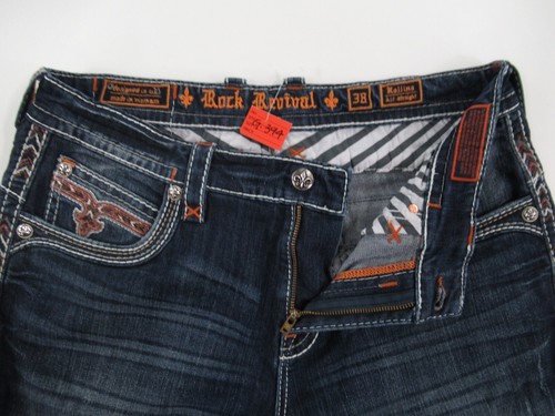 ROCK REVIVAL HOMBRE ROLLINS ALT JEANS RECTOS TALLA 38 MEDIDA 39X33 1/2 #G394 - Imagen 7 de 8