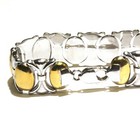 925 sterling silver gold plated fancy design bracelet 33.6g estate 7.5" unique — photo 3