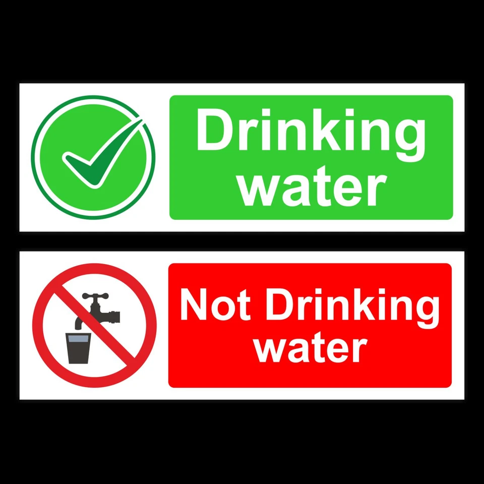 SEZ DESIGN Not Drinking Water Vinyl Sticker Catering Sign Restaurant Cafe Kitchen Stickers