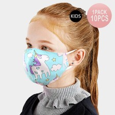 Lot of 10 Reusable Washable Cloth Face Cover Stretch Handmade Mask Kids Toddler