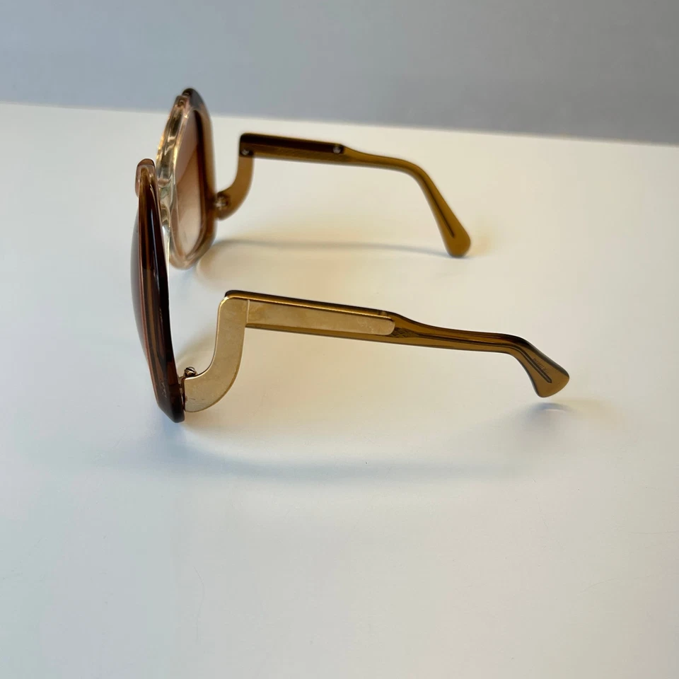 Gafas de sol vintage Menrad 514 grandes gruesas años 60 70 marrón ámbar Foto 2 de 4