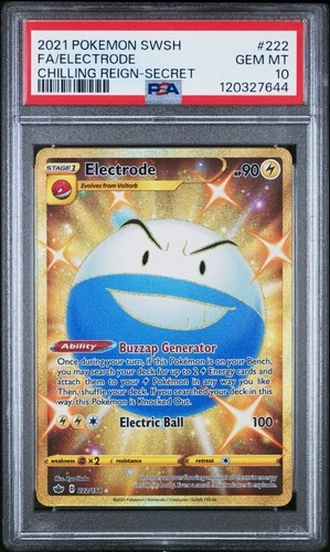 Pokémon Electrode (Secret) 222/198 Swsh06: Sword & Shield Chilling Reign PSA 10