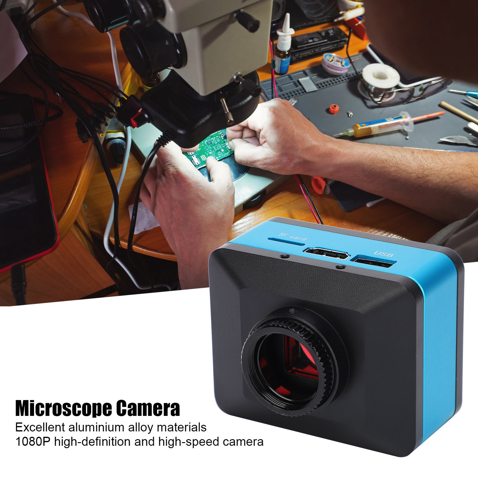 Microscope Camera 12MP 1080P 4K CMOS UHD Digital Electronic Industrial C Bayonet
