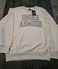 Under Armour Heavyweight Terry Over Sized Crew Mens Beige