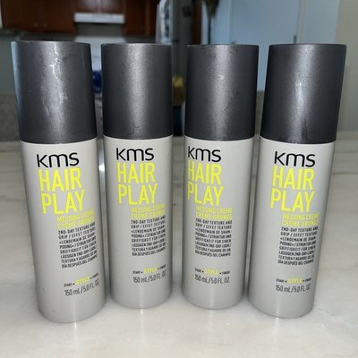 #ad Lot of 4 Cans — kms Hair Play Messing Creme 2nd Day Texture amp; Grip 5 oz $100.00